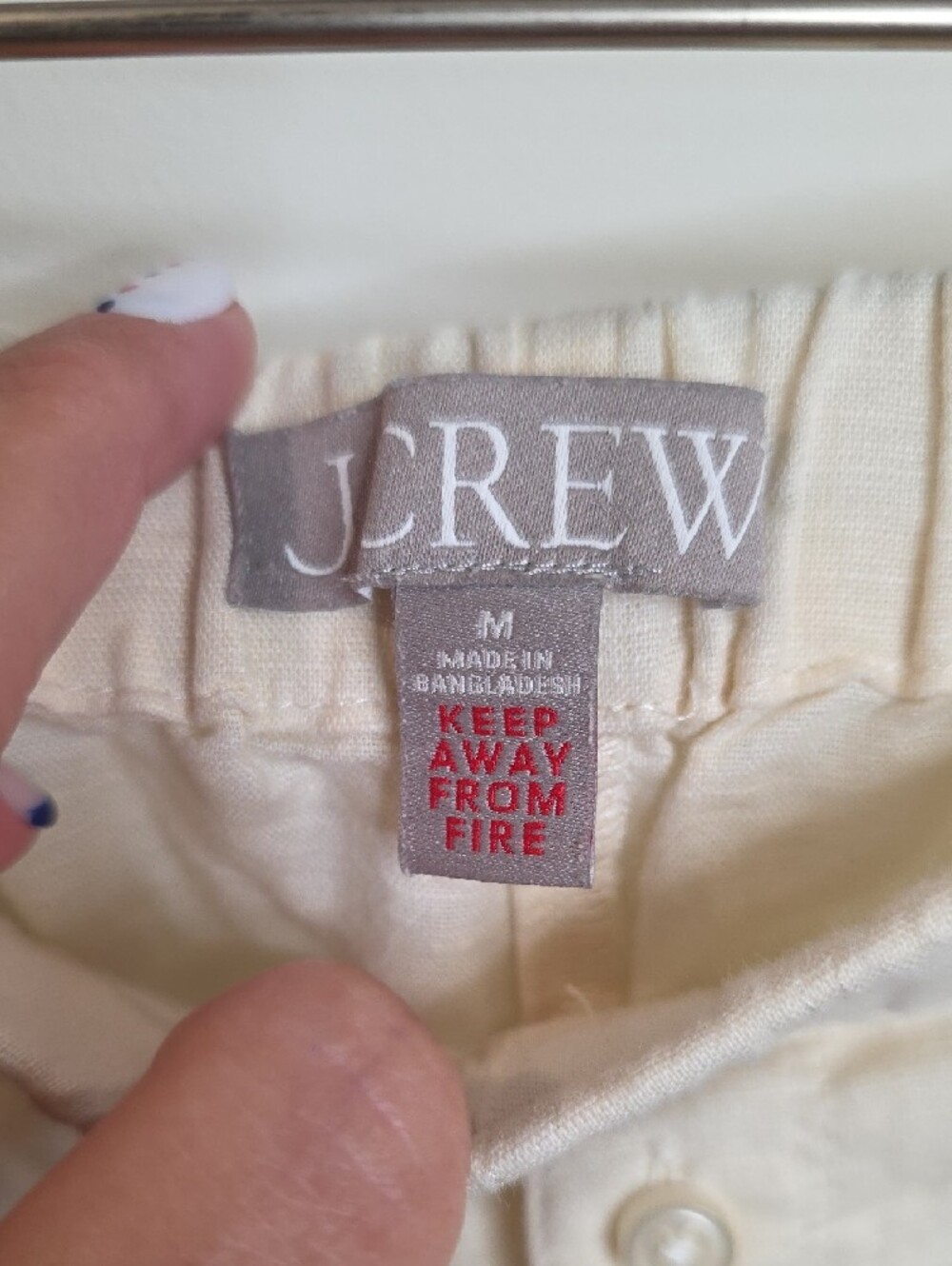 J. Crew Women's Cream Flat Front Linen-Blend Boxer Shorts - Picture 2 of 5